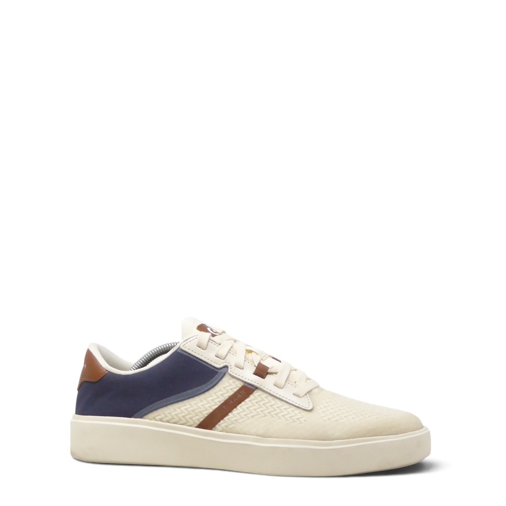 Cole Haan Mens Crosscourt Winner Sneakers Ivory Blue Navy Brown C38838 10.5 M